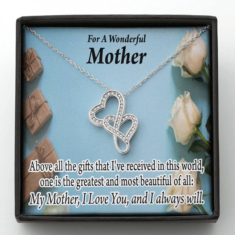 Mom Necklace, Mother Is The Greatest Necklace Gift, Message Card Necklace