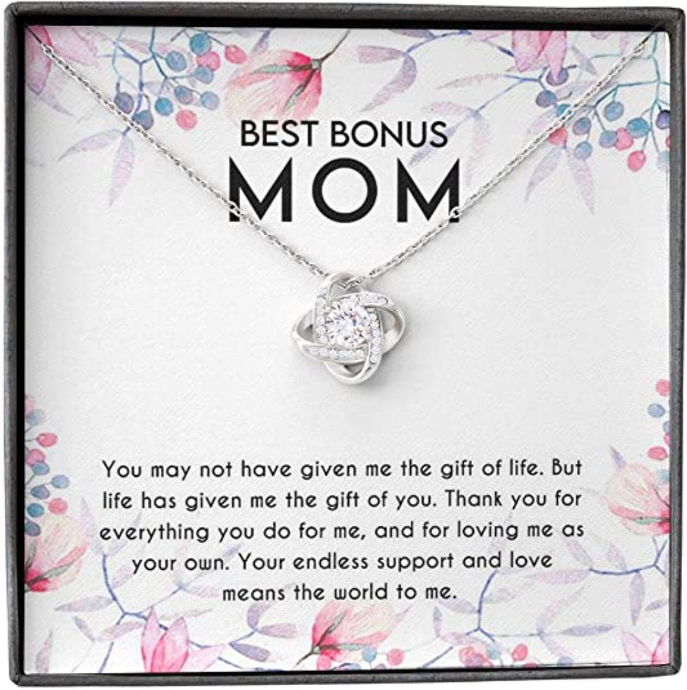 Mom Necklace, Mother Daughter Son Necklace, Presents For Mom Gifts, Best Bonus World Necklaces