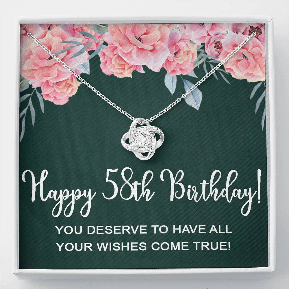 Mom Necklace, Happy 58th Birthday Necklace Gifts For Women, 58 Years Old Mom Necklace