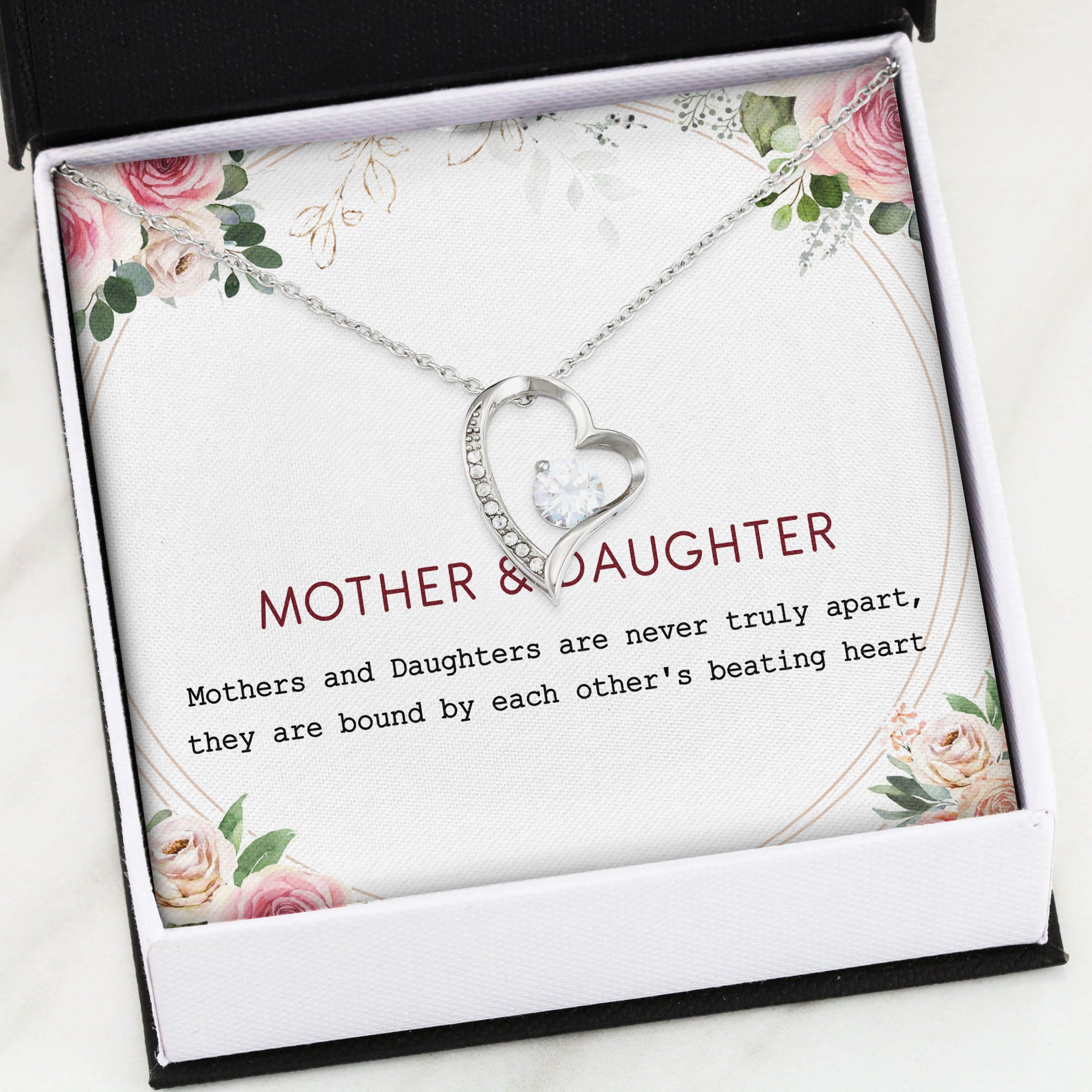 Mom Necklace, Daughter Necklace, Mother Daughter Gift With Box Message Card - Gift For Daughter, Gift For Mom V3
