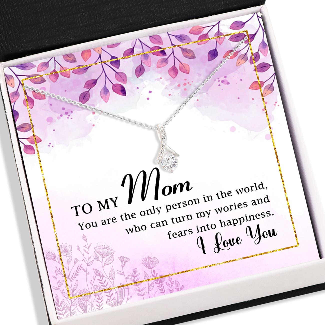 Mom Necklace, Alluring Beauty Necklace - To My Mom Mothers Day Necklace Gifts