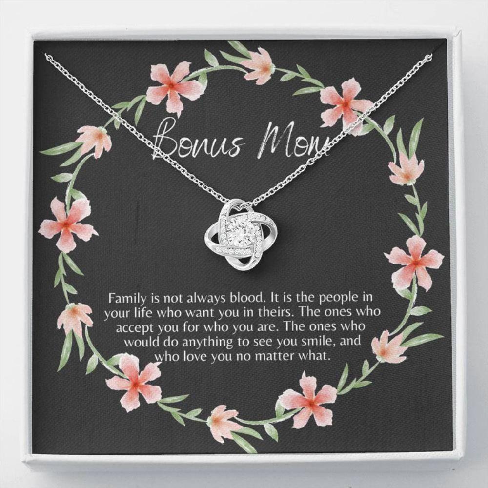 Stepmom Necklace, Bonus Mom Necklace - Stepmom Gift -Love Knot Necklace - Best Bonus Mom Gift