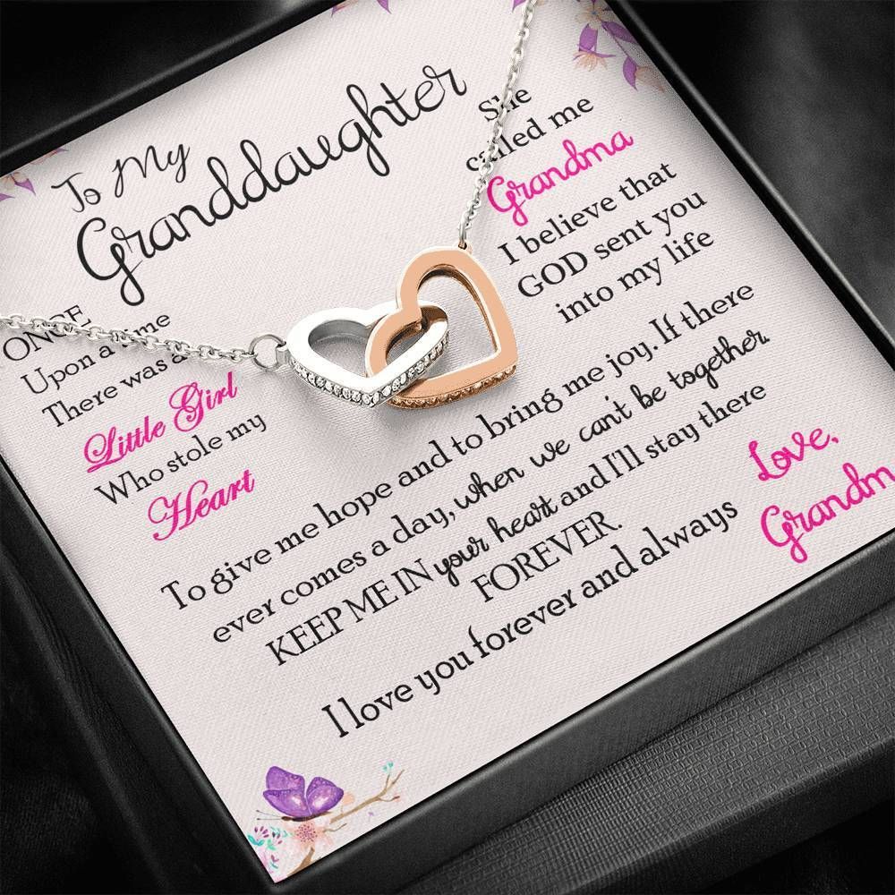 Gift For Granddaughter I Love You Forever And Always Interlocking Hearts Necklace