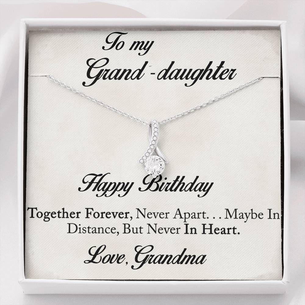 Gift For Granddaughter Happy Birthday 14K White Gold Alluring Beauty Necklace