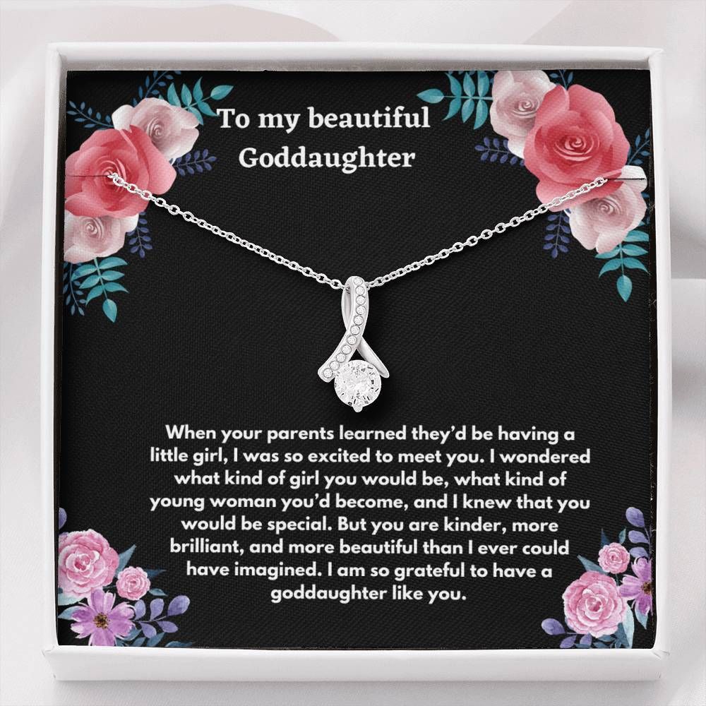 Gift For Granddaughter You Are Kinder 14K White Gold Alluring Beauty Necklace