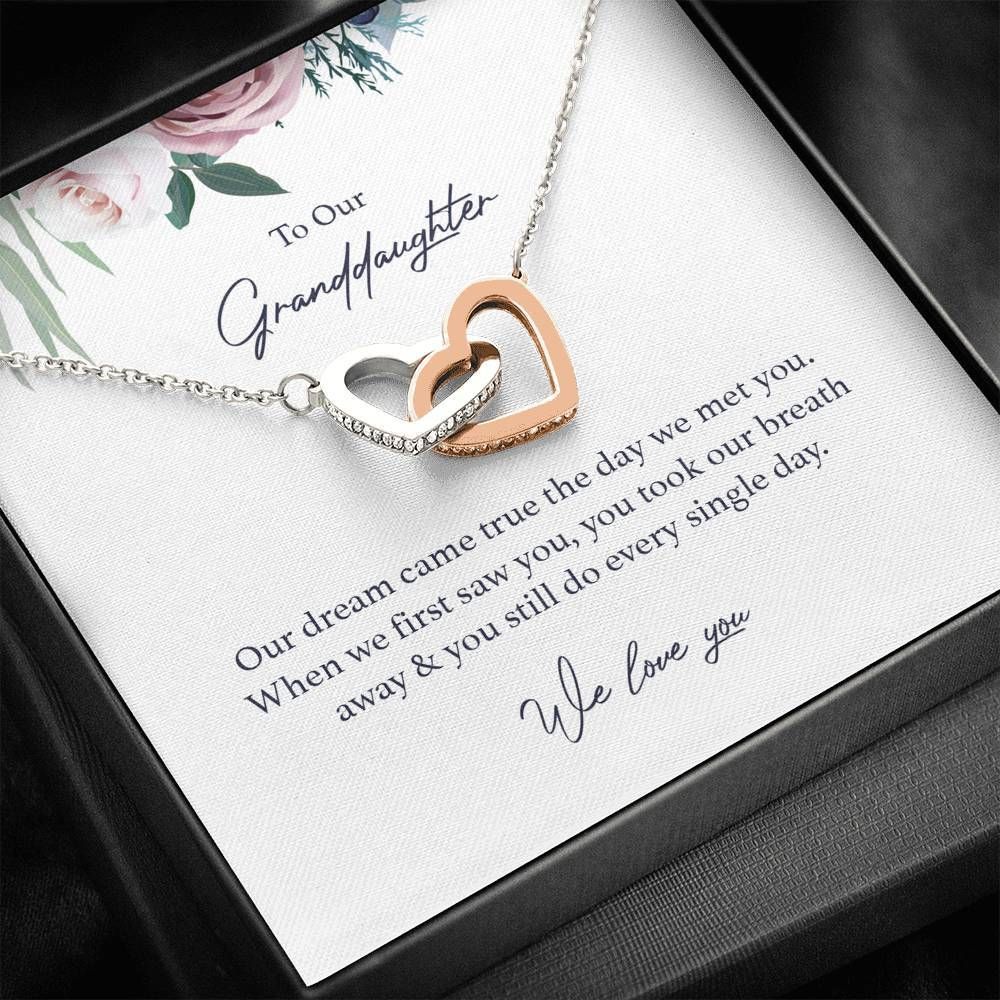 Our Granddaughter Our Dreams Interlocking Hearts Necklace Giving Granddaughter