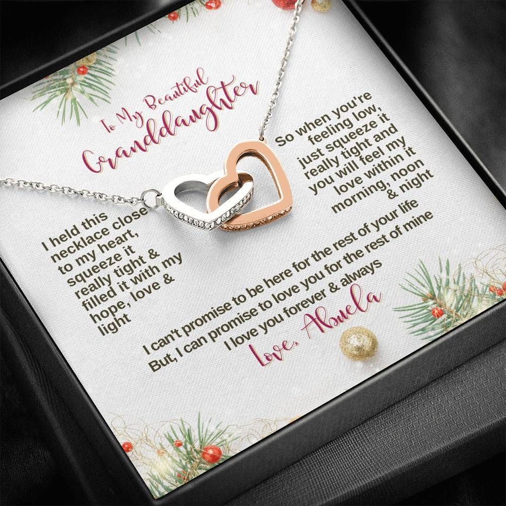 To My Granddaughter Abuela Love You Forever Interlocking Hearts Necklace
