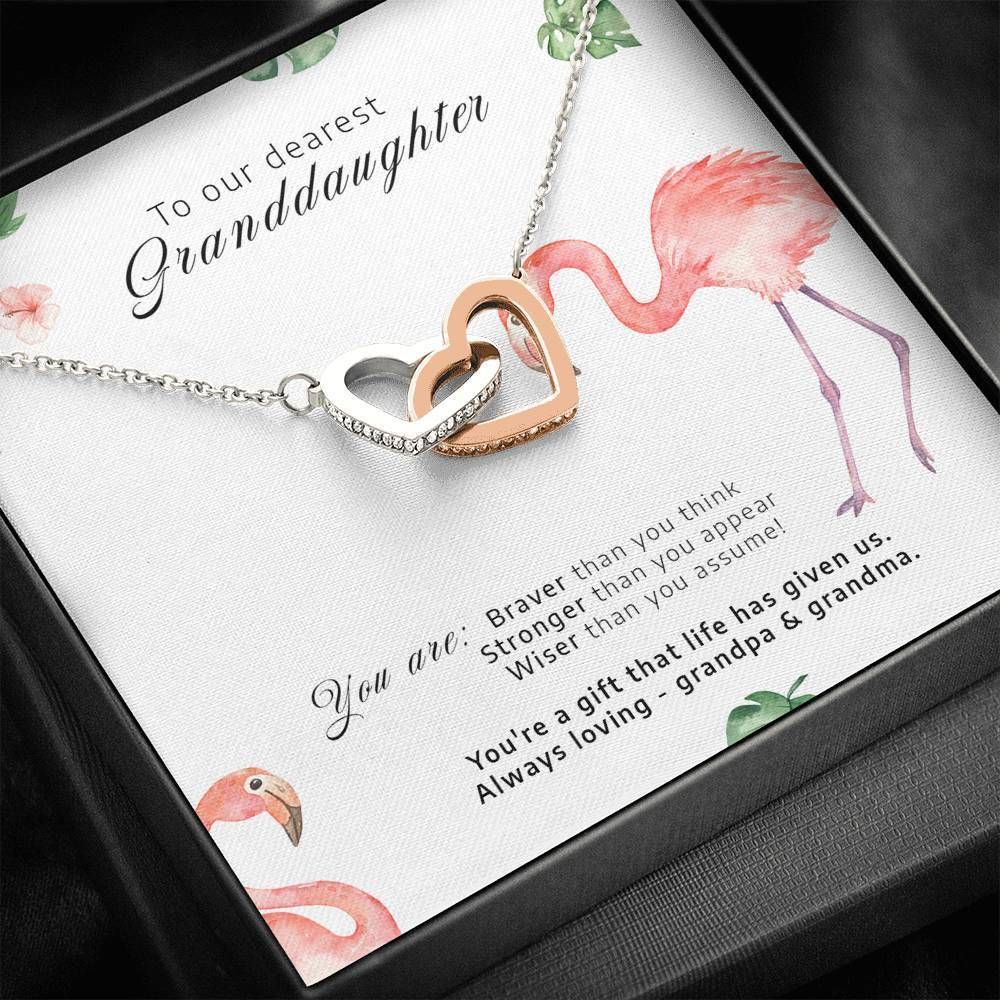 Flamingo A Gift That Life Has Given Us Interlocking Heart To Granddaughter