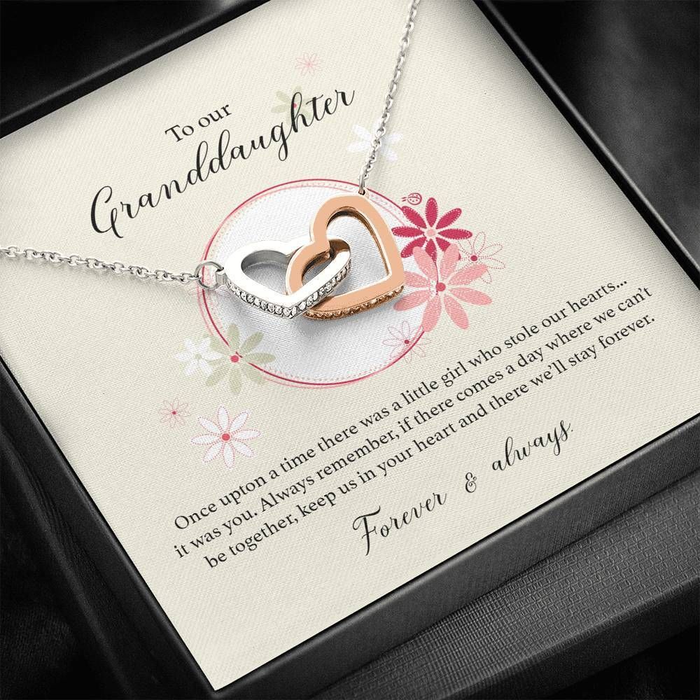 Keep Us In Your Heart Interlocking Hearts Necklace To Granddaughter