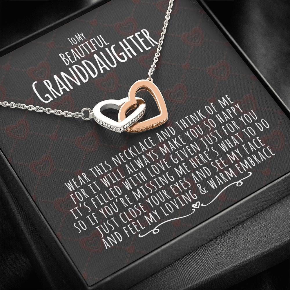 Think Of Me With This Necklace Giving Granddaughter Interlocking Hearts Necklace