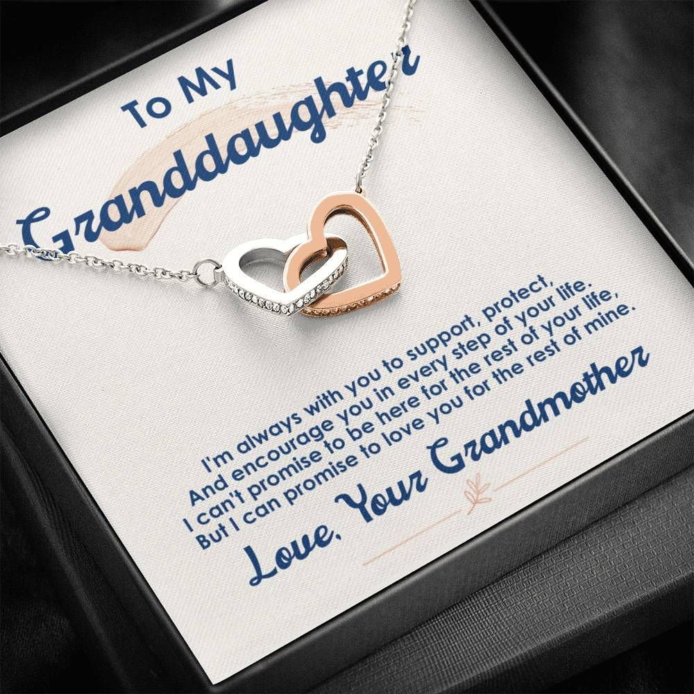 To My Granddaughter I'm Always With You To Support Interlocking Hearts Necklace