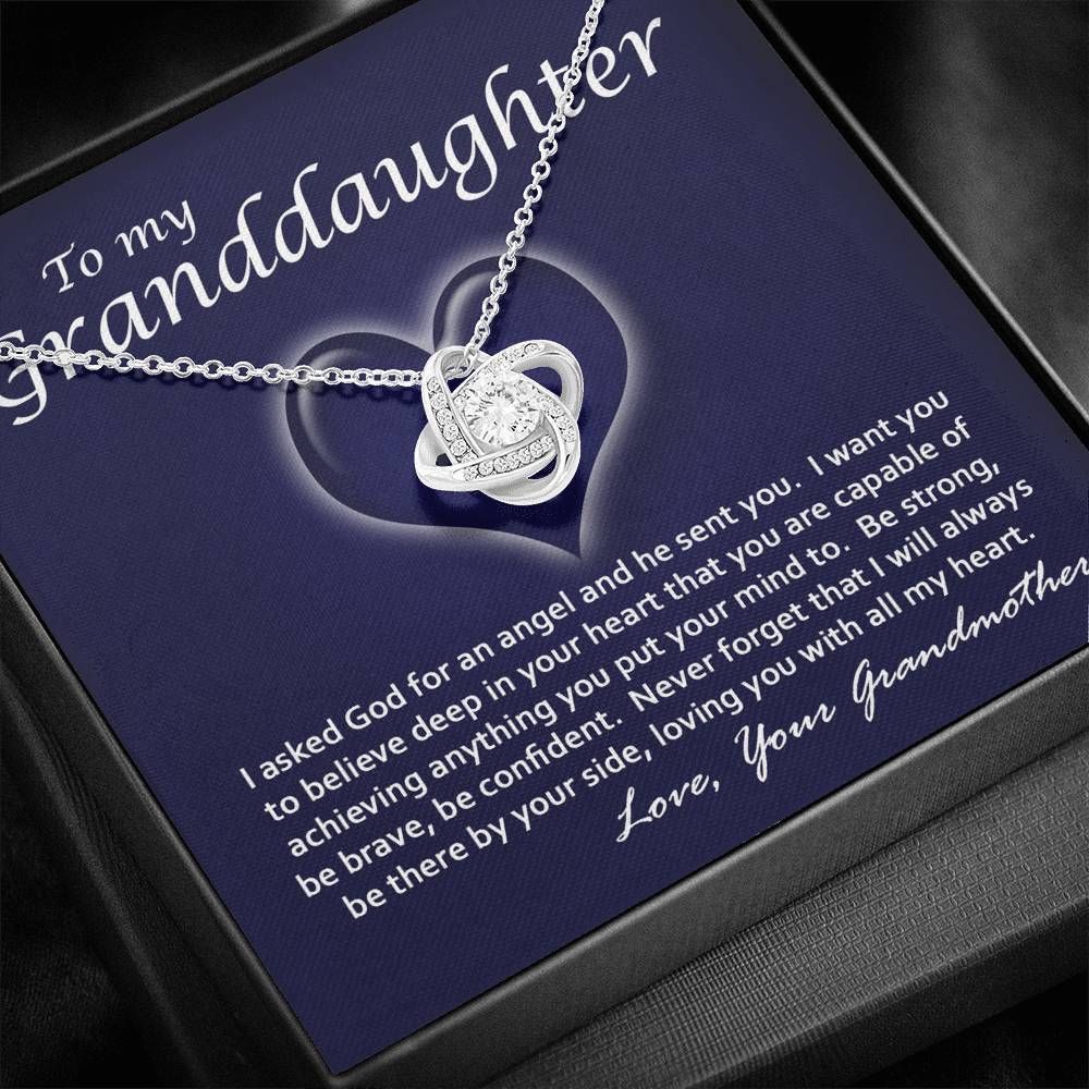 Believe Deep In Your Heart Love Knot Necklace For Granddaughter