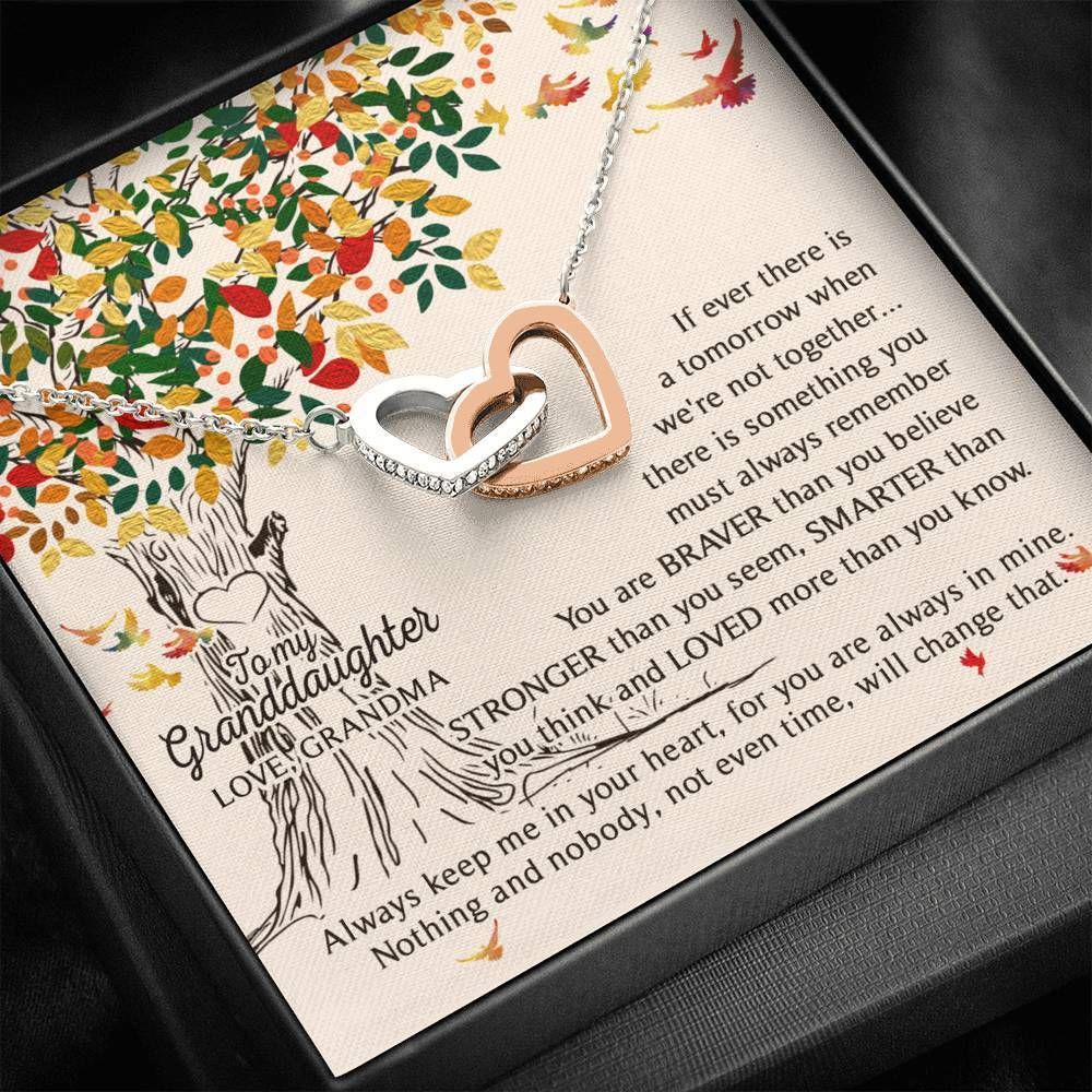 Interlocking Hearts Necklace Birthday Gift for Granddaughter