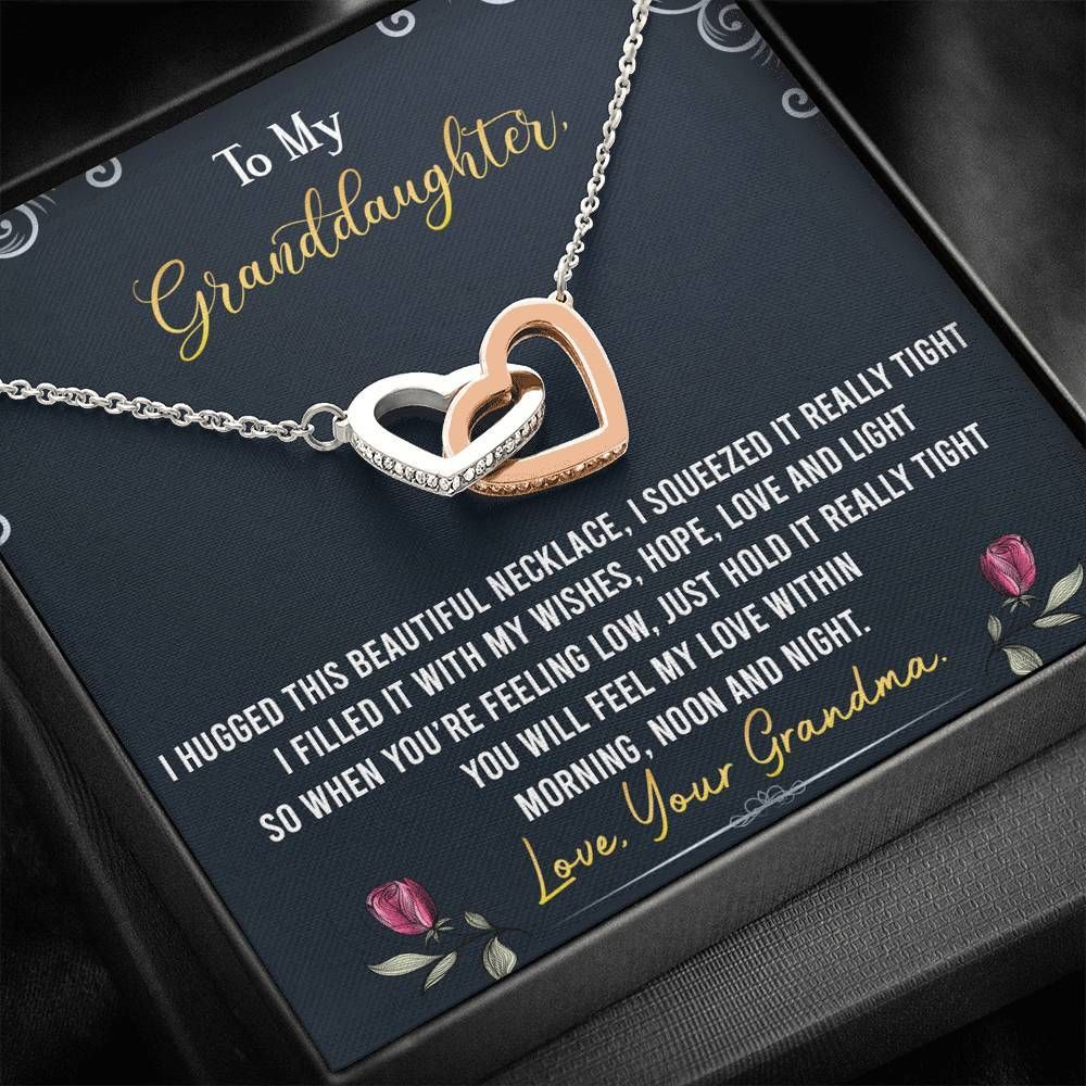 To My Granddaughter Hope And Love And Light Interlocking Hearts Necklace