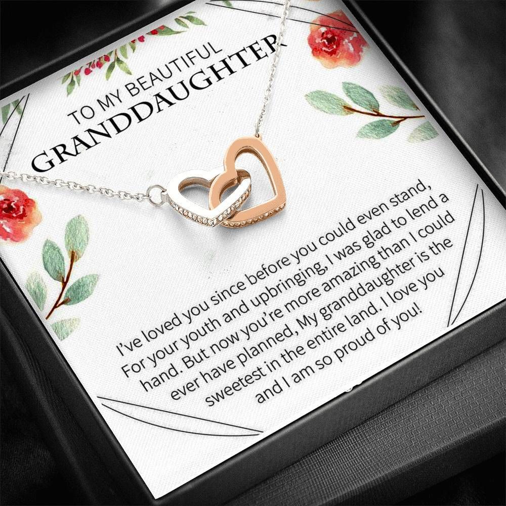 I'm So Proud Of You Interlocking Hearts Necklace Gift For Granddaughter