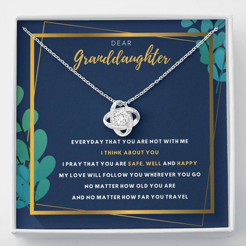 I Pray You're Safe Well And Happy Love Knot Necklace For Granddaughter