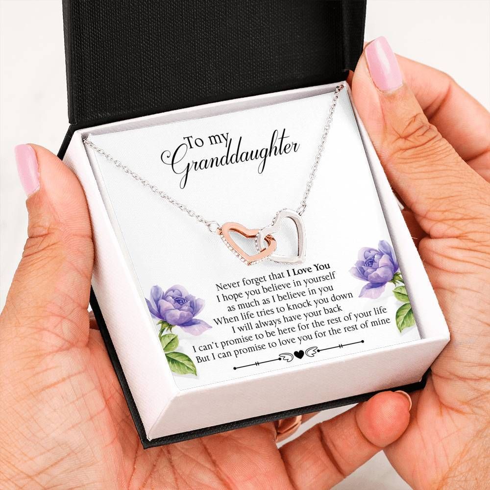 I Will Always Have Your Back Interlocking Hearts Necklace For Granddaughter