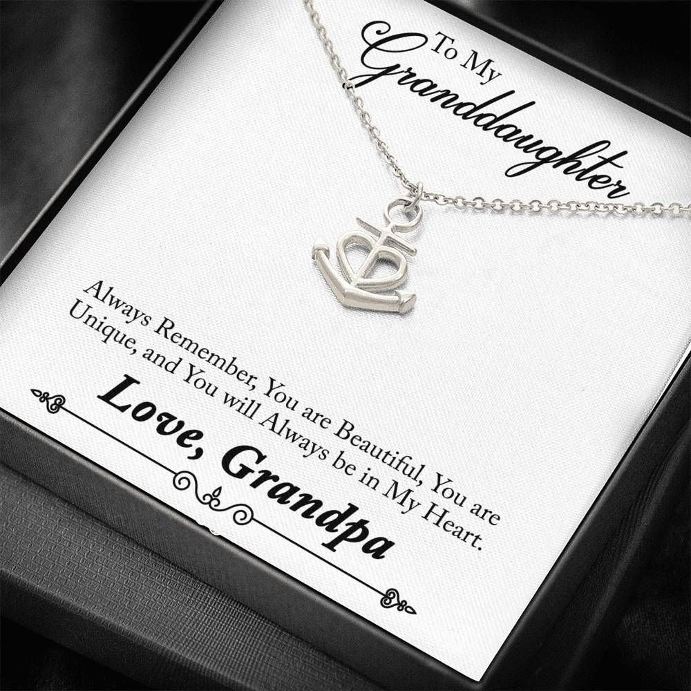 You Are Unique Anchor Necklace Gift For Granddaughter