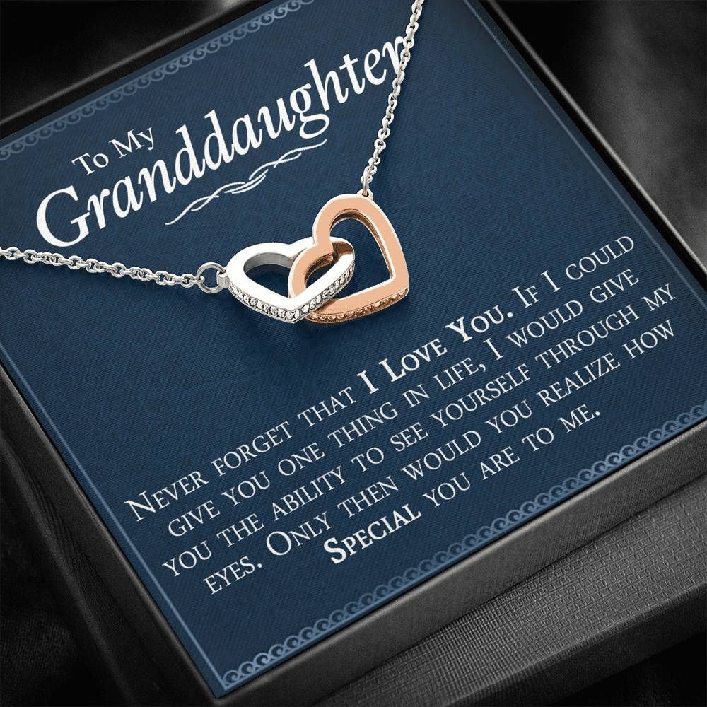 Special Gift For Granddaughter I Love You Interlocking Hearts Necklace