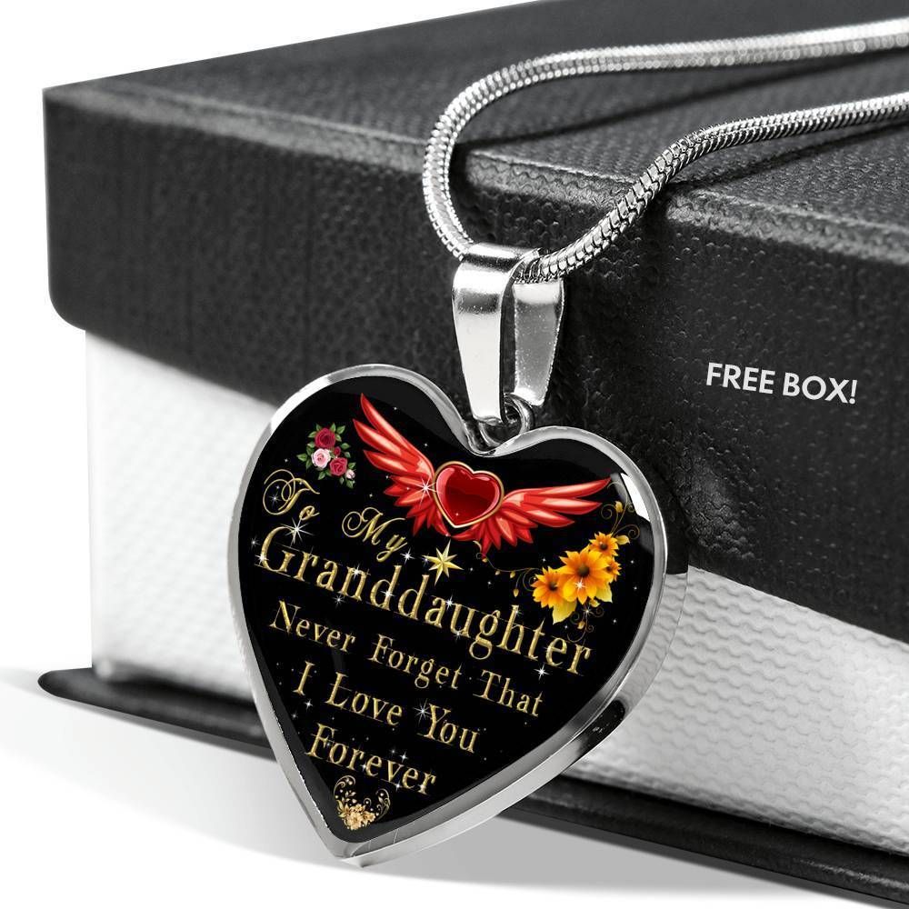 Never Forget That I Love You Forever Heart Pendant Necklace For Granddaughter