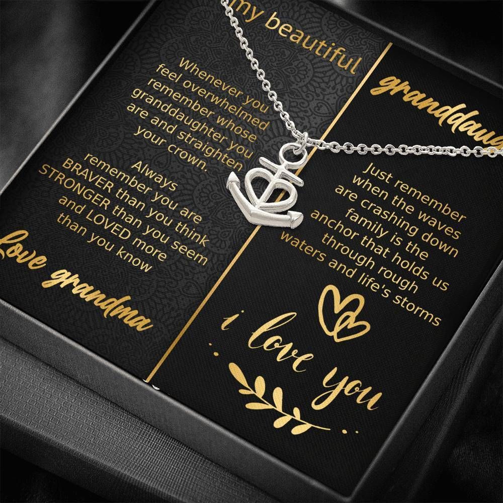 Loved More Than You Know Anchor Necklace For Granddaughter