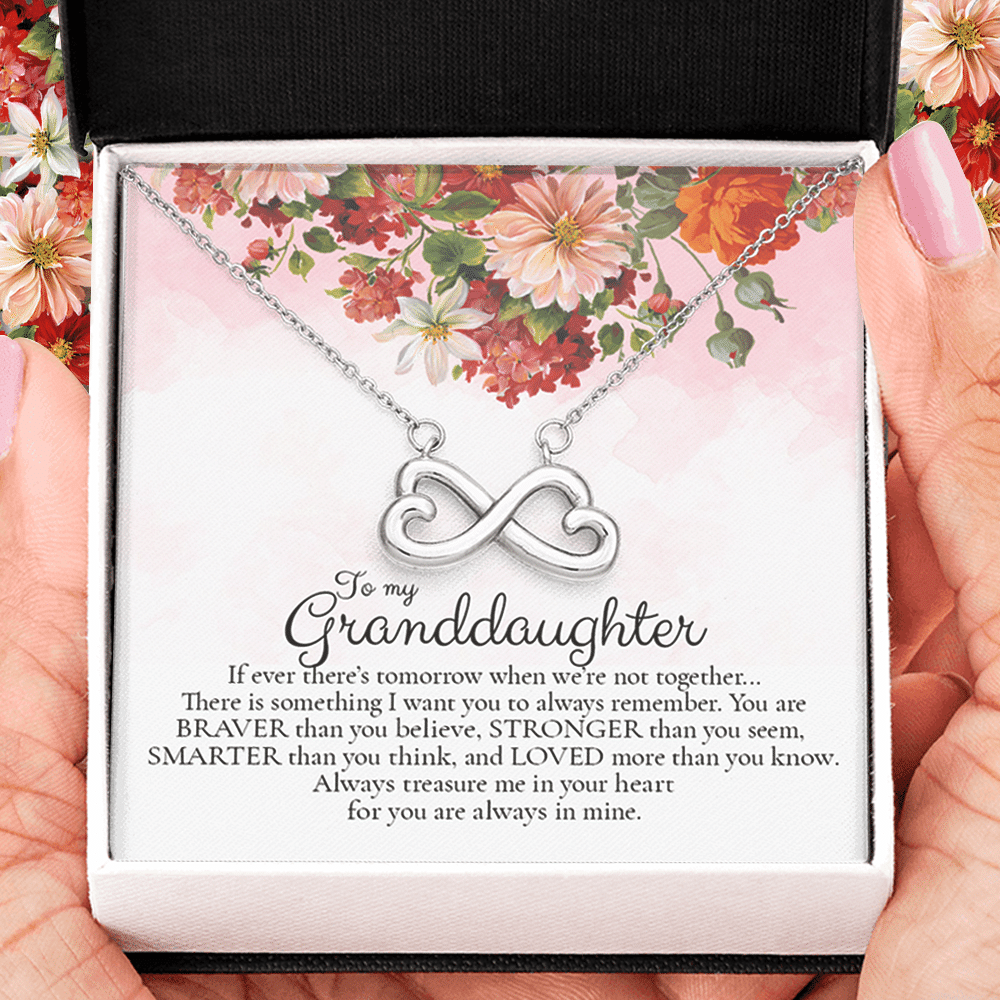 Silver Infinity Heart Necklace To Granddaughter Loved More Than You Know