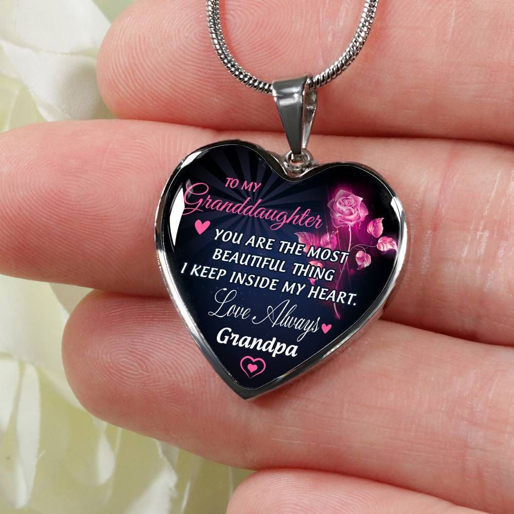 You Are The Most Beautiful Thing Silver Heart Pendant Necklace Giving Granddaughter
