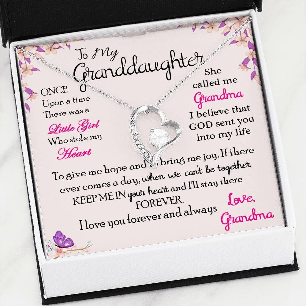 Grandma Gift For Granddaughter Silver Heart Necklace Forever Together
