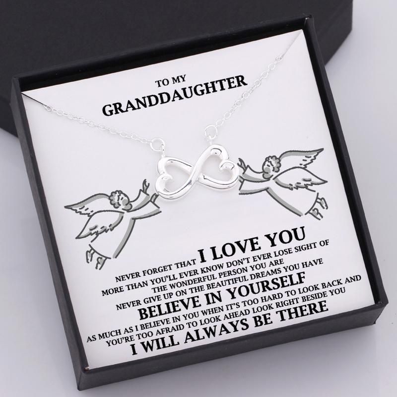 Never Give Up On The Beautiful Dreams You Have Infinity Heart Necklace Gift For Granddaughter
