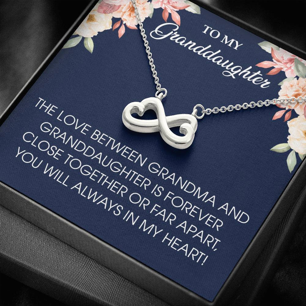Infinity Heart Necklace Grandma Gift For Granddaughter You're Always In My Heart
