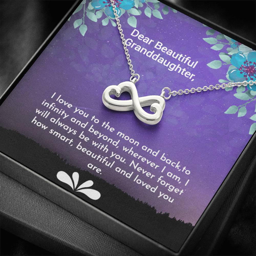 Luxury Infinity Heart Necklace Gift For Granddaughter I Love You To The Moon And Back