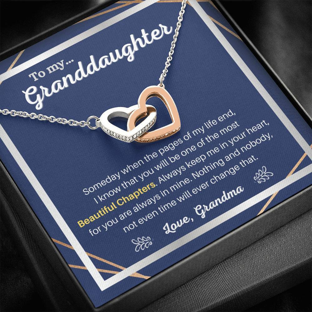 Best Gift For Granddaughter Most Beautiful Chapters Interlocking Hearts Necklace