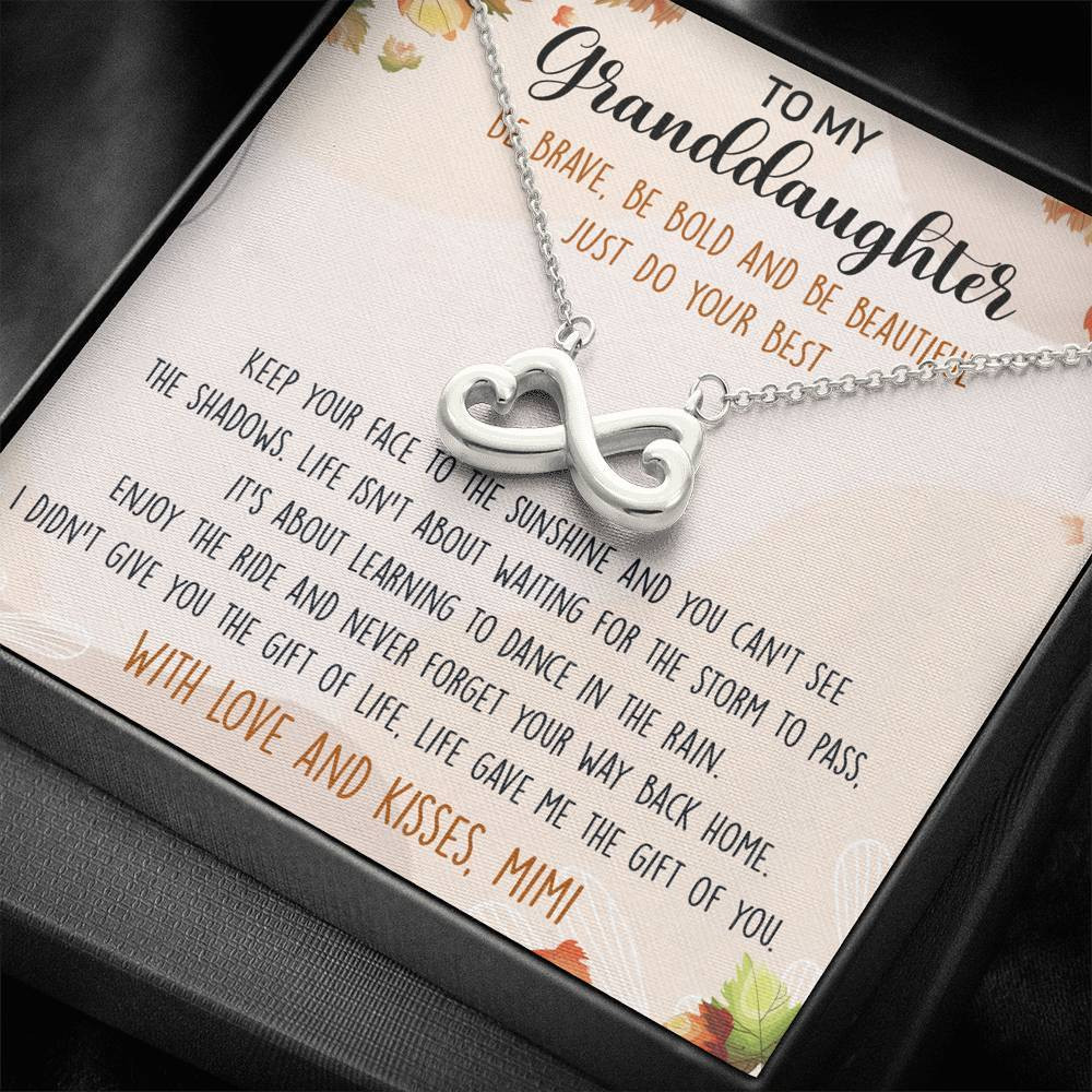 Infinity Heart Necklace Gift For Granddaughter Keep Your Face To The Sunshine