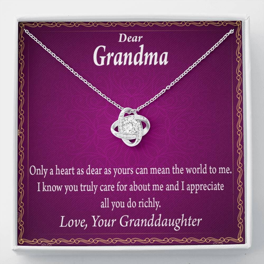 Granddaughter Gift For Grandma Love Knot Necklace I Appreciate All You Do