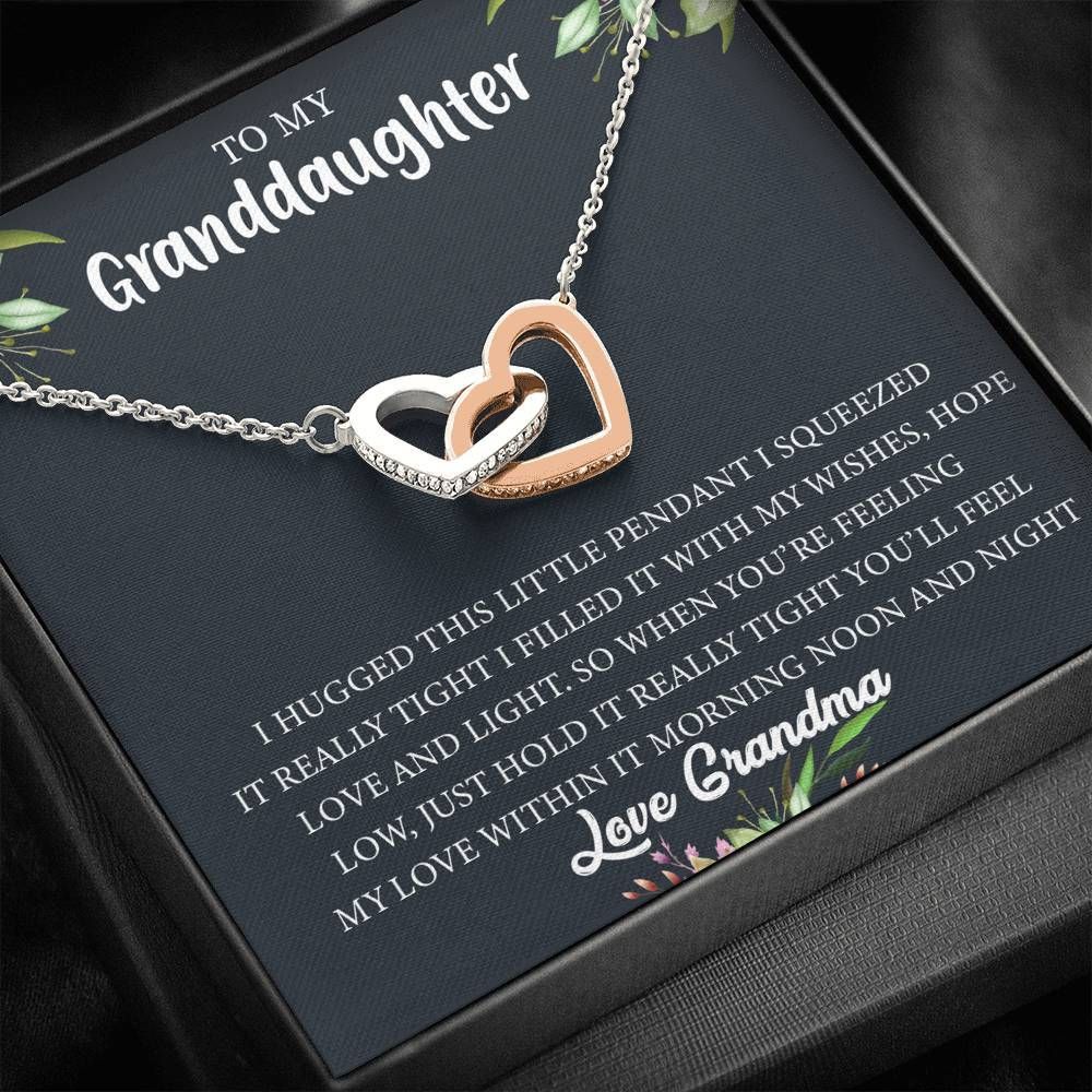 Gift For Granddaughter Love From Grandma Interlocking Hearts Necklace My Love Within It Morning Noon And Night