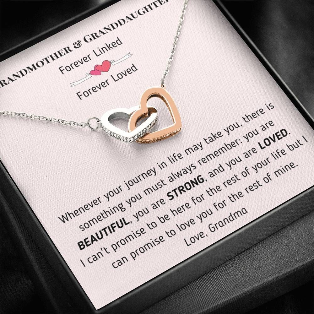 Grandma Gift For Granddaughter Love You For The Rest Of Mine Interlocking Hearts Necklace