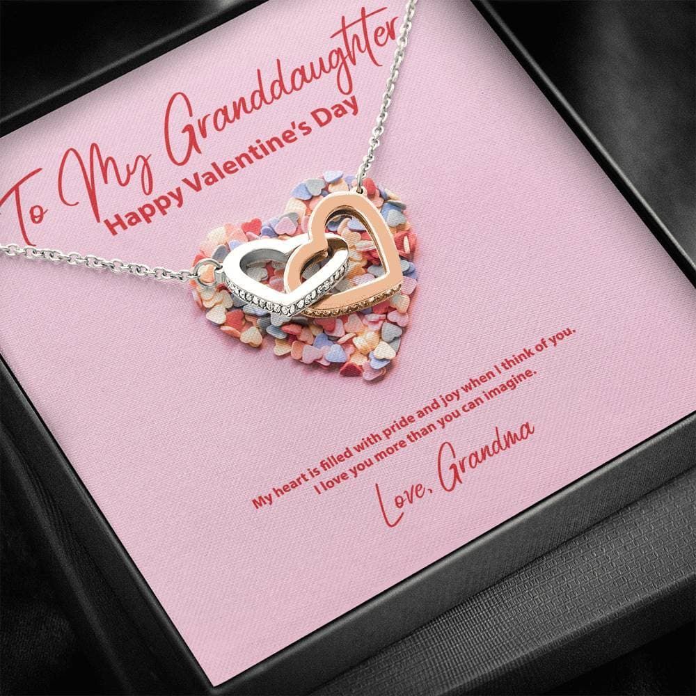 Interlocking Hearts Necklace Grandma Gift For Granddaughter Love You More Than You Know