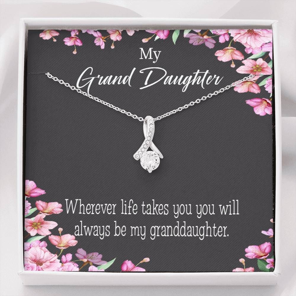 You'll Always Be My Granddaughter Gift For Granddaughter 14K White Gold Alluring Beauty Necklace