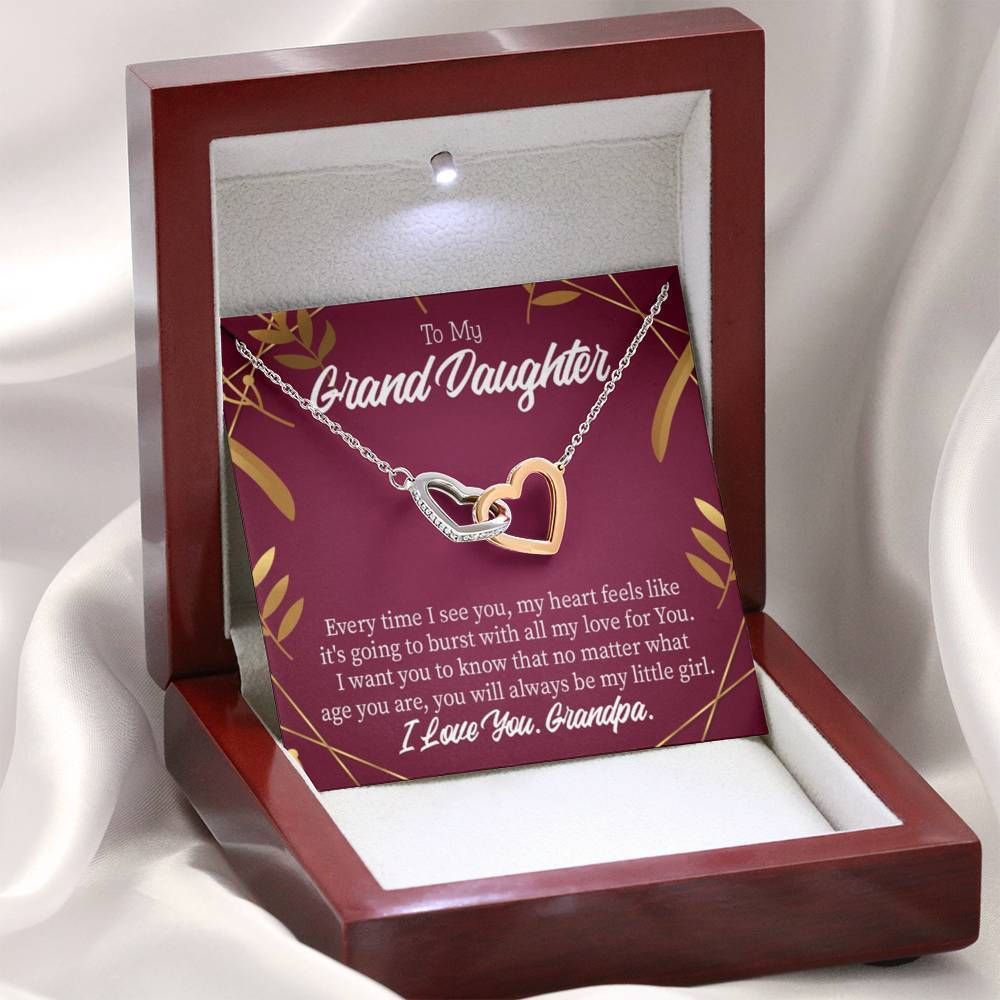 Every Time I See You Interlocking Hearts Necklace Grandpa Gift For Granddaughter