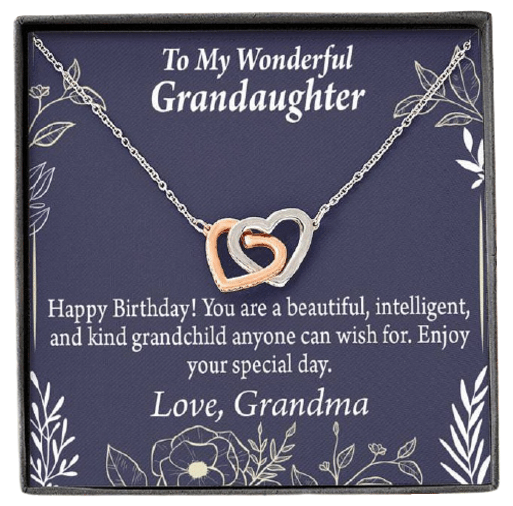 Enjoy Your Special Day Interlocking Hearts Necklace Grandma Gift For Granddaughter