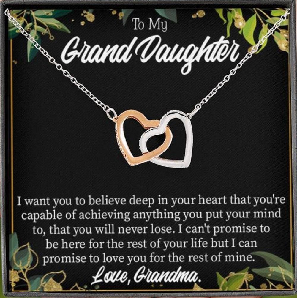 You Will Never Lose Interlocking Hearts Necklace Grandma Gift For Granddaughter