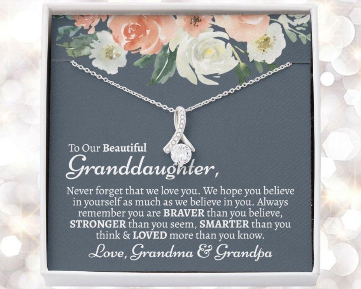 Granddaughter Necklace, Meaningful Granddaughter Gift From Grandparents