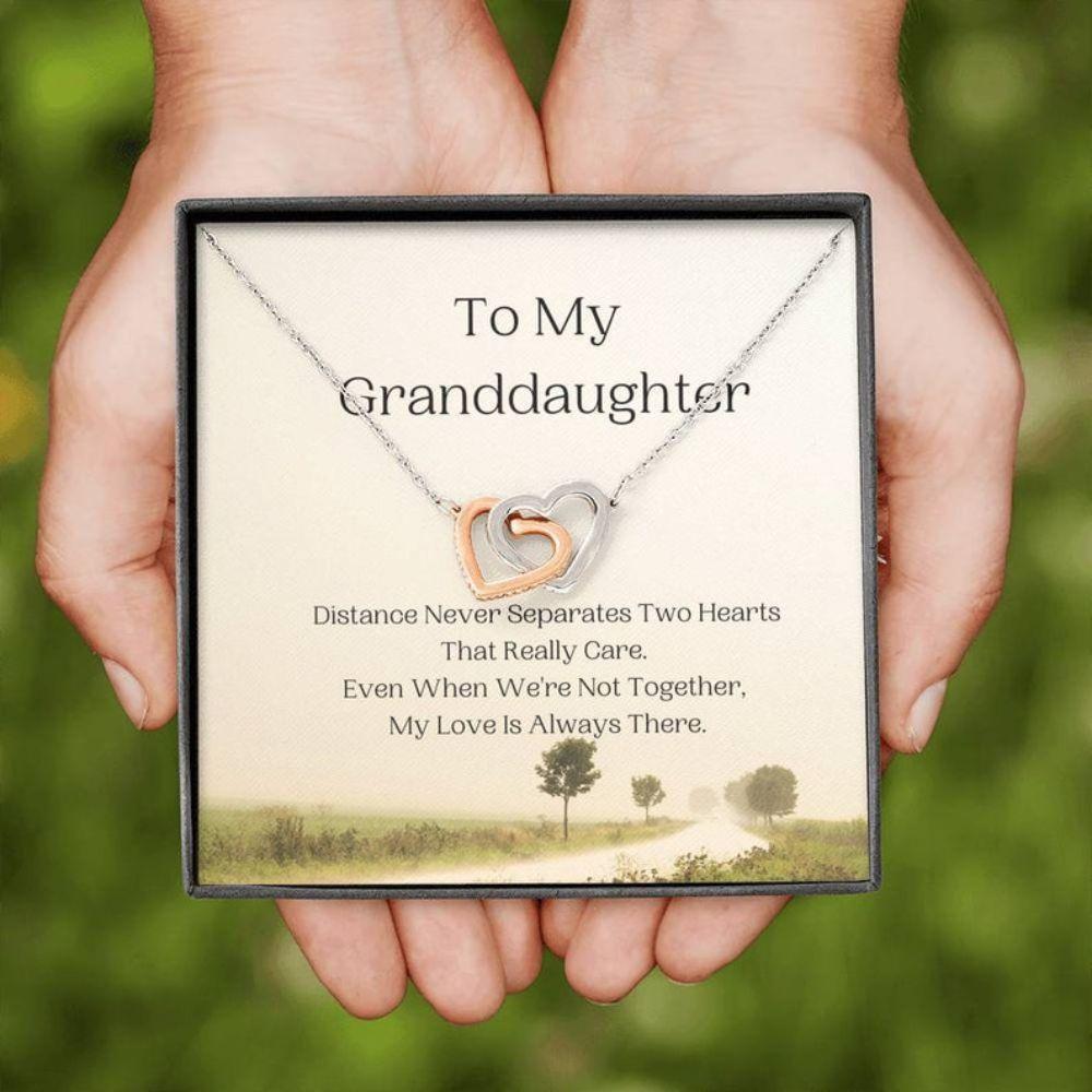 Granddaughter Necklace, Never Distance, Gift For Great Granddaughter Necklace