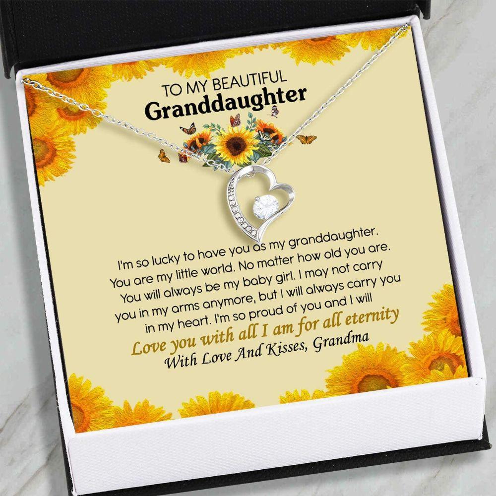 Granddaughter Necklace, To My Beautiful Granddaughter Necklace Gift From Grandma