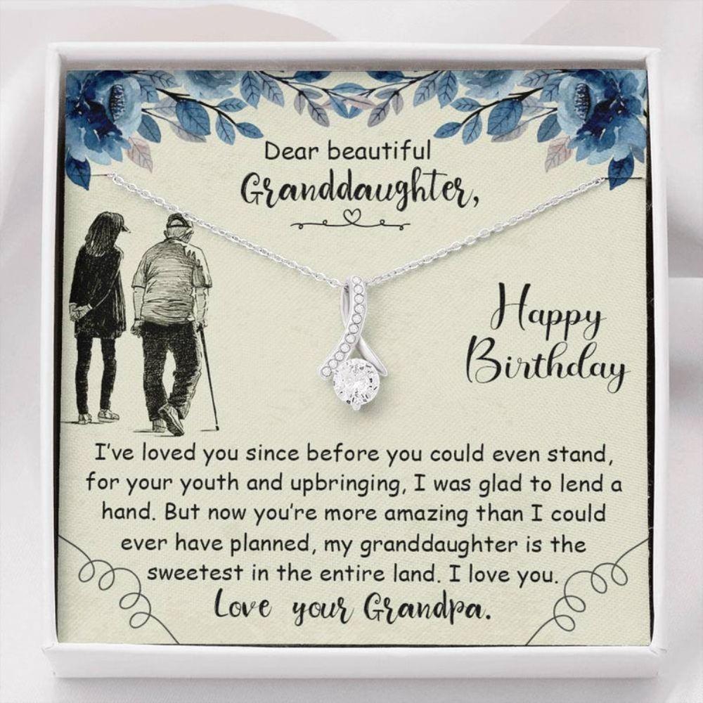 Granddaughter Necklace, Granddaughter Birthday Necklace Gift From Grandpa