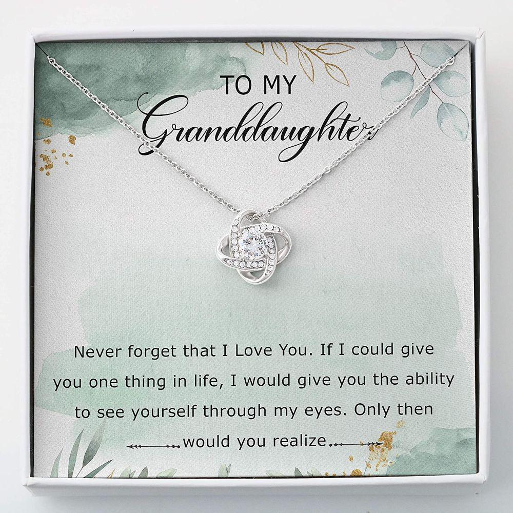 Granddaughter Necklace, Love Knot Necklace Gift From Grandma To Granddaughter