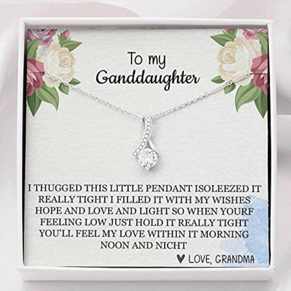 Granddaughter Necklace, To My Granddaughter Necklace Gift - I Hugged This Little