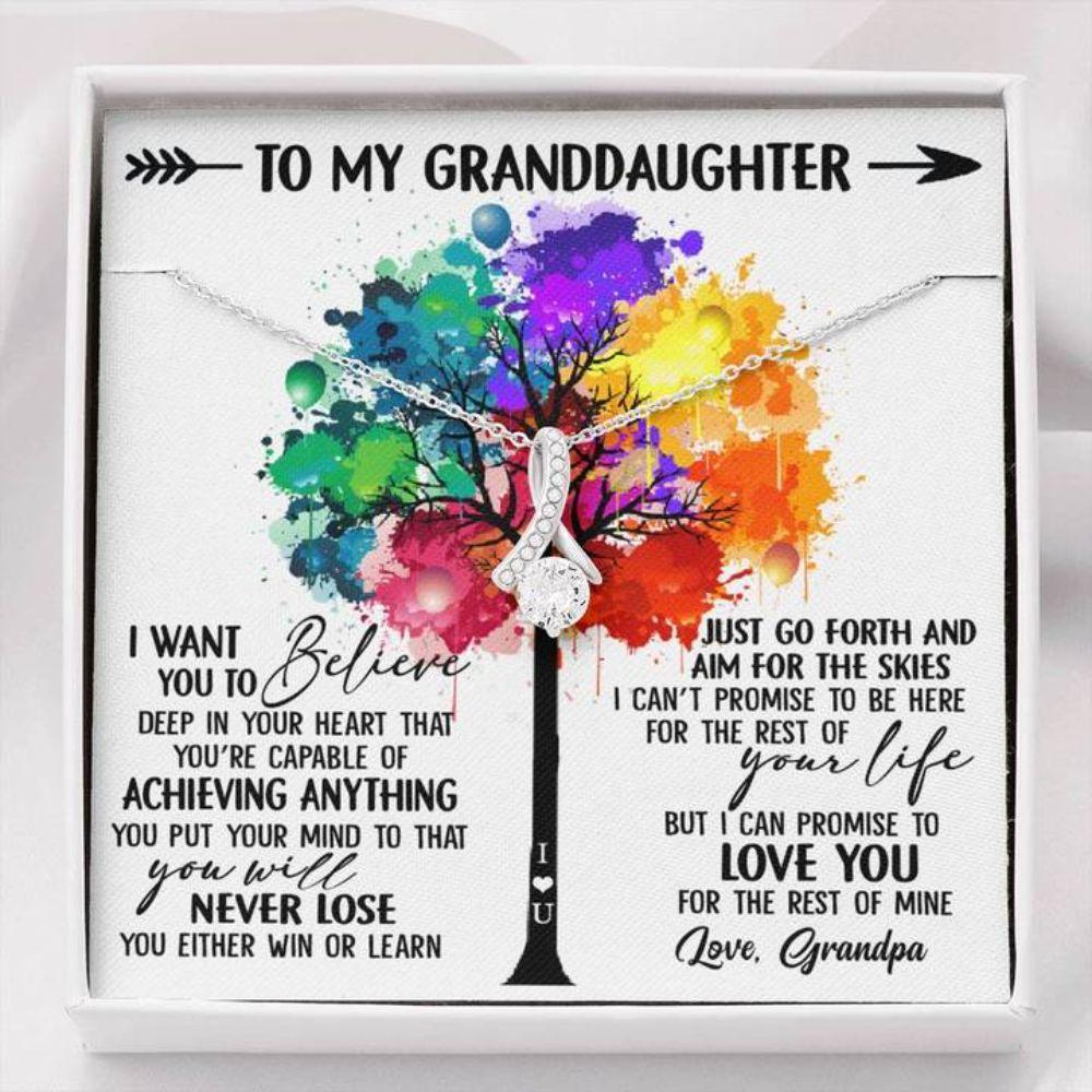 Granddaughter Necklace, To My Granddaughter Necklace Gift - Deep In Your Heart Love Grandpa