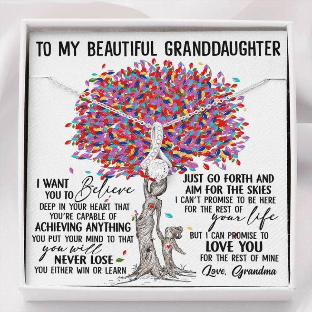 Granddaughter Necklace, To My Beautiful Granddaughter Necklace - Deep In Your Heart Love Grandma