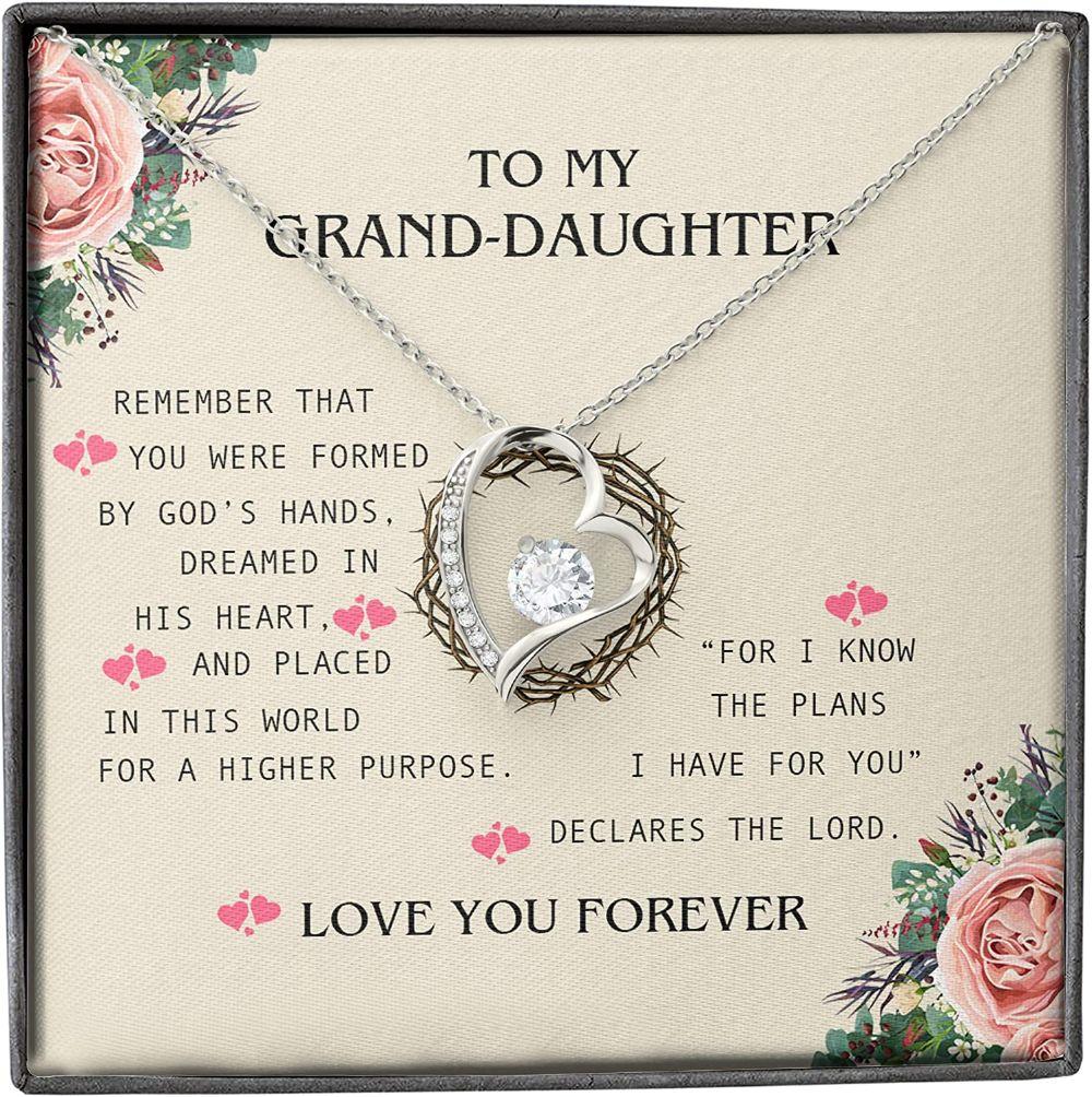 Granddaughter Necklace Gifts, Rose Flower God�s Hand Lord Plan Love Forever Necklace